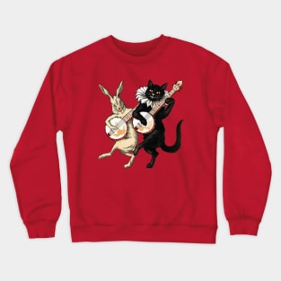 White Rabbit, Black Cat Crewneck Sweatshirt